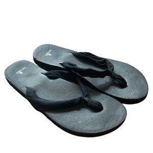Sanuk‎ Yoga Sling 2 Black Fabric Thong Sandals Women